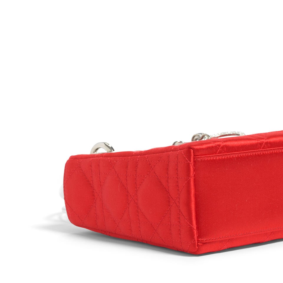 CHRISTIAN DIOR: RED CANNAGE SATIN MINI LADY DIOR 1999 | John Galliano - 3