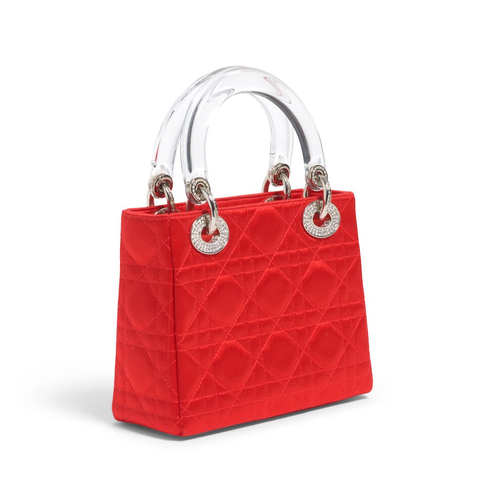 CHRISTIAN DIOR: RED CANNAGE SATIN MINI LADY DIOR 1999 | John Galliano - 4