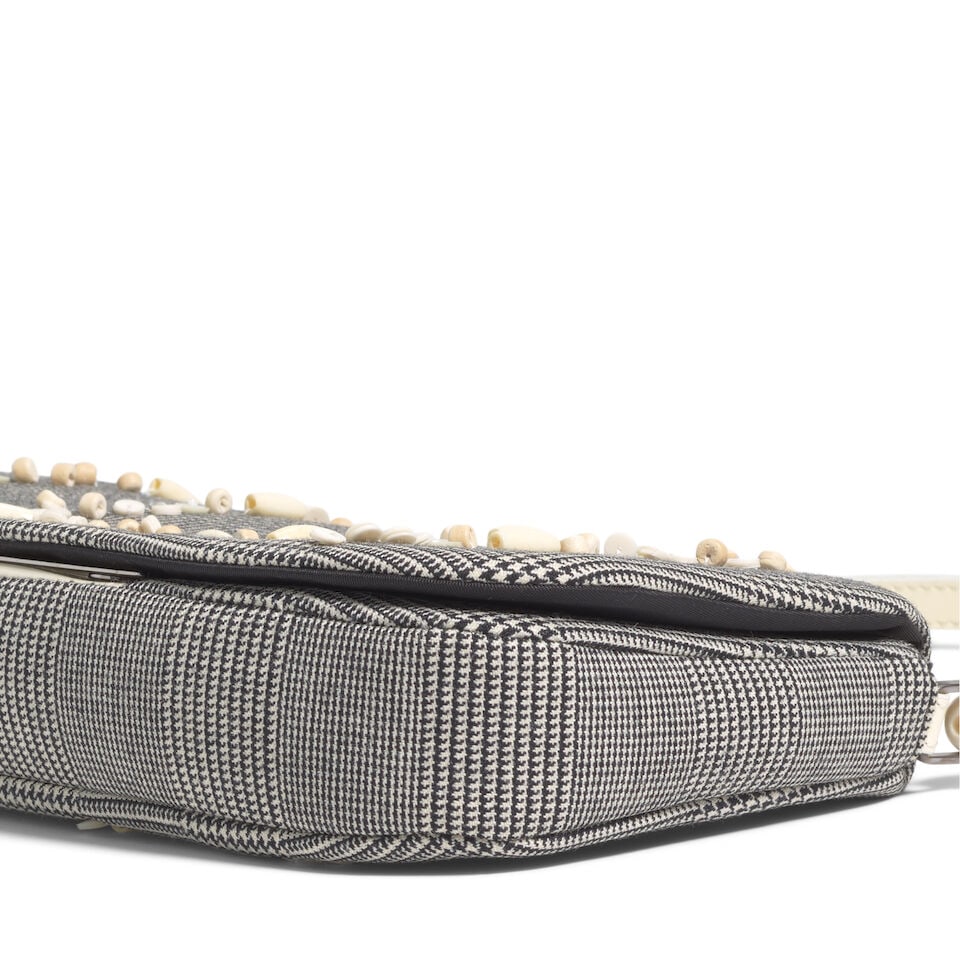 CHRISTIAN DIOR: PEARL GLEN CHECK BEADED MALICE BAG 1999 | John Galliano - 2