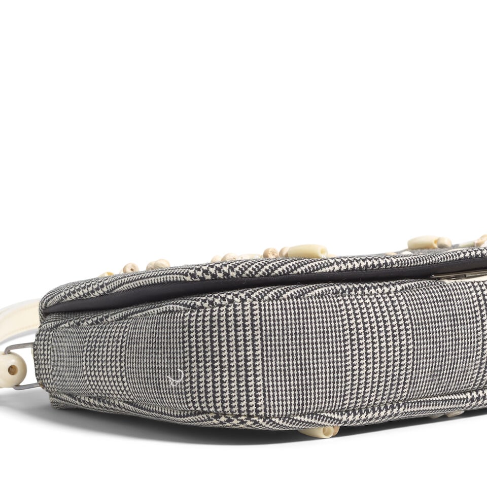 CHRISTIAN DIOR: PEARL GLEN CHECK BEADED MALICE BAG 1999 | John Galliano - 3