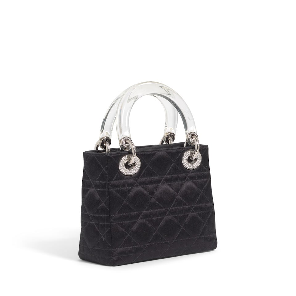 CHRISTIAN DIOR: BLACK SATIN CANNAGE MINI LADY DIOR 2002 | John Galliano - 2