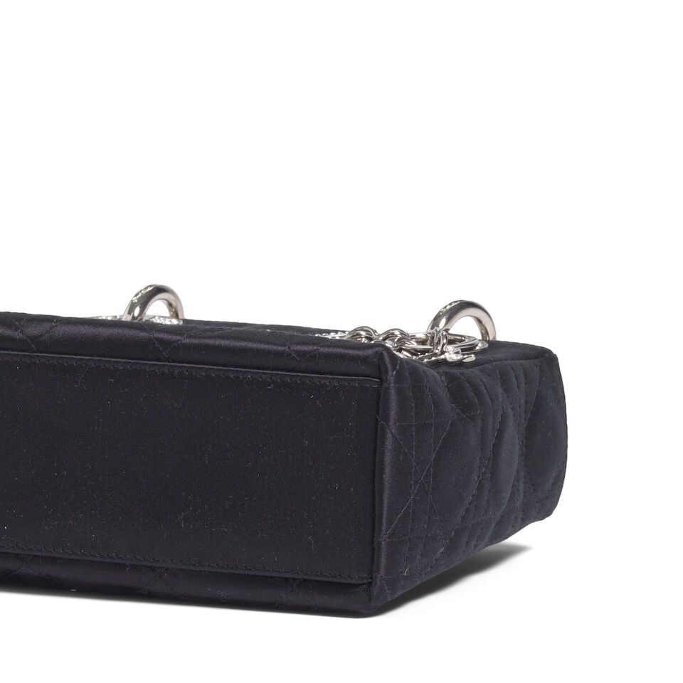 CHRISTIAN DIOR: BLACK SATIN CANNAGE MINI LADY DIOR 2002 | John Galliano - 3