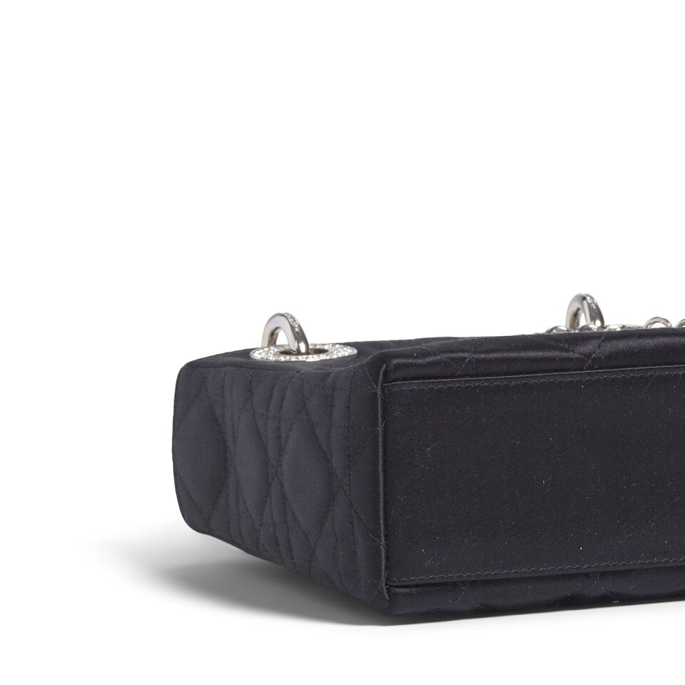 CHRISTIAN DIOR: BLACK SATIN CANNAGE MINI LADY DIOR 2002 | John Galliano - 4