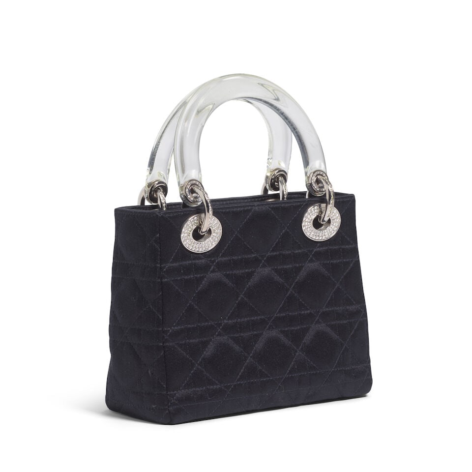 CHRISTIAN DIOR: BLACK SATIN CANNAGE MINI LADY DIOR 2002 | John Galliano - 5