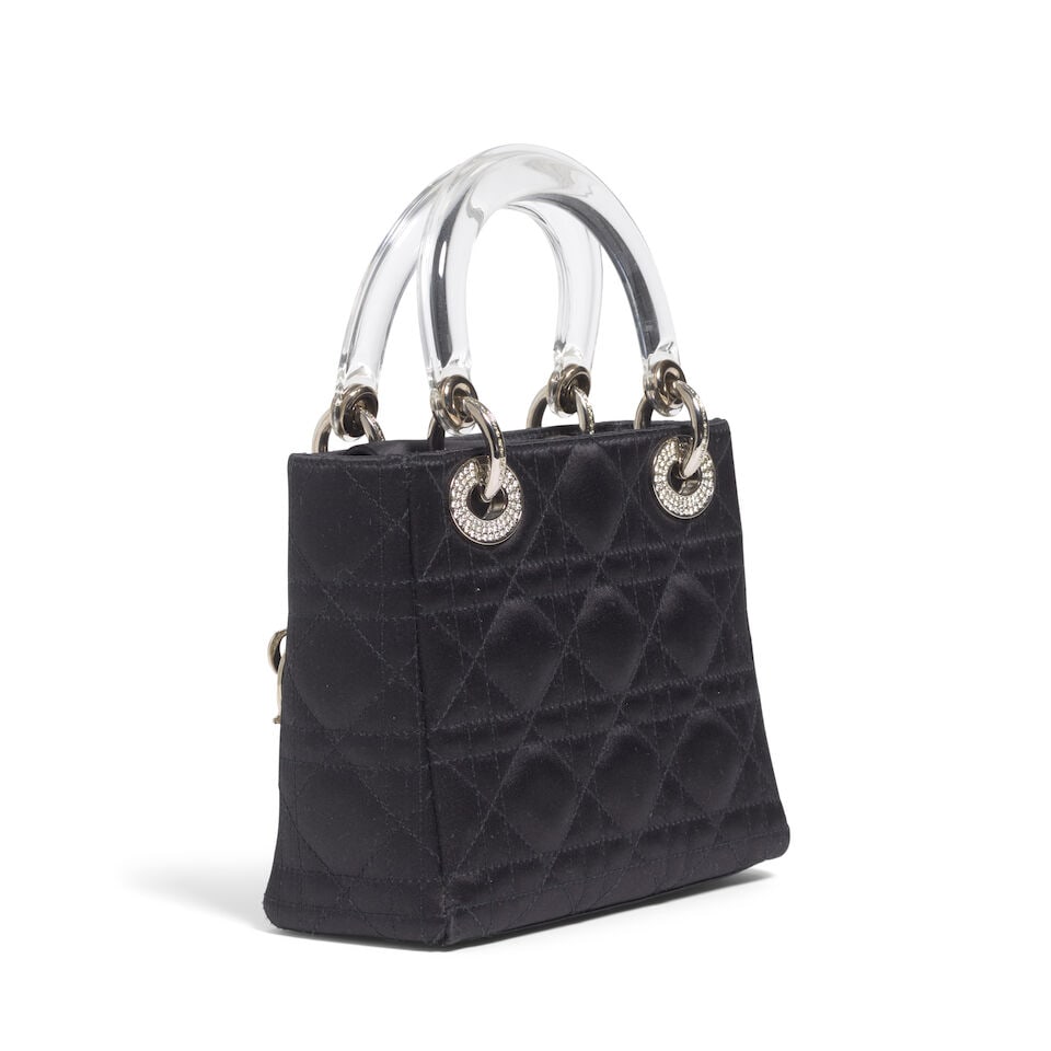 CHRISTIAN DIOR: BLACK CANNAGE QUILTED SATIN MINI LADY DIOR 1997 | John Galliano - 4