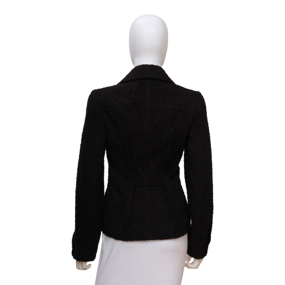 CHRISTIAN DIOR: BLACK BOUCLE EVENING JACKET Fall 2006 | John Galliano - 3