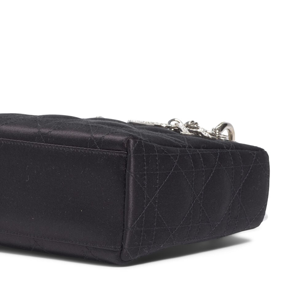 CHRISTIAN DIOR: BLACK CANNAGE SATIN MINI LADY DIOR 2004 | John Galliano - 2