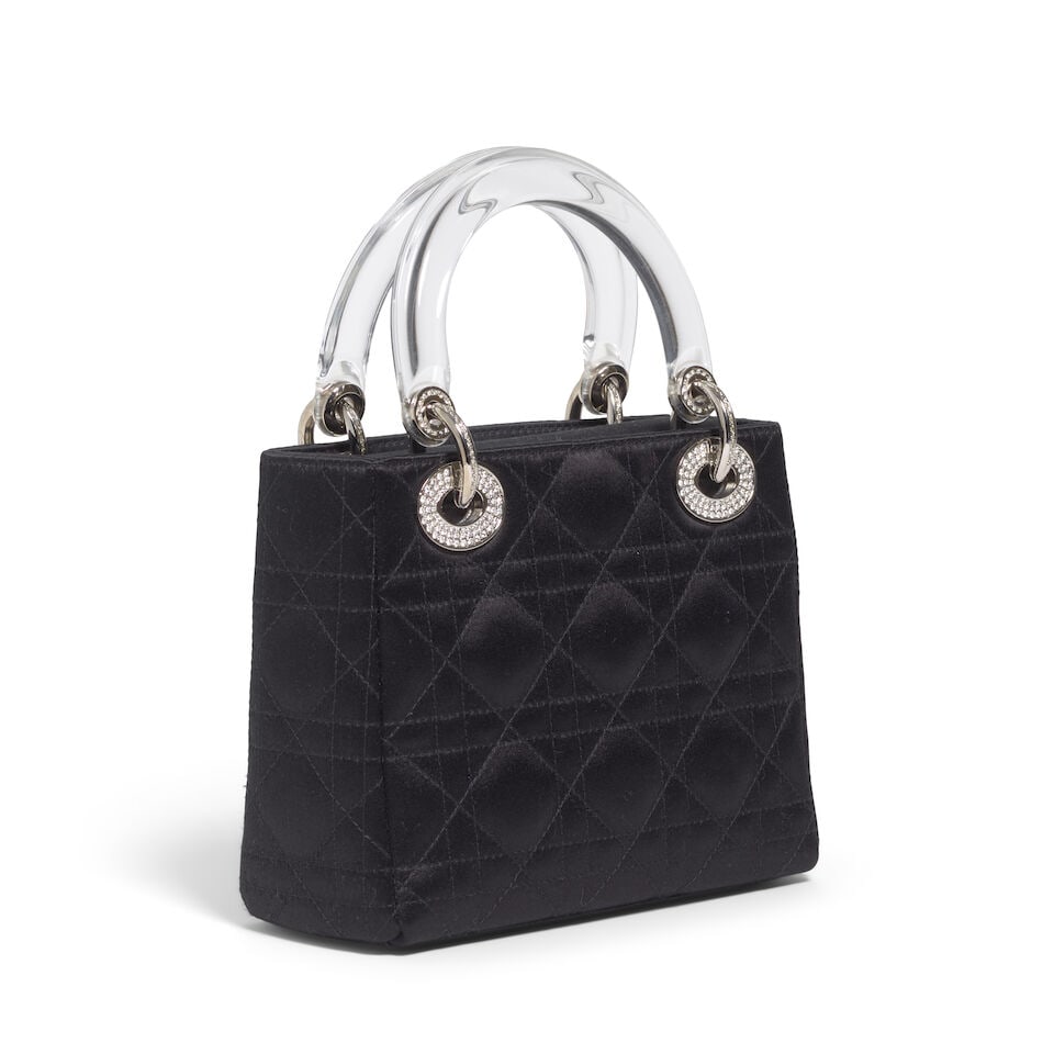 CHRISTIAN DIOR: BLACK CANNAGE SATIN MINI LADY DIOR 2004 | John Galliano - 4