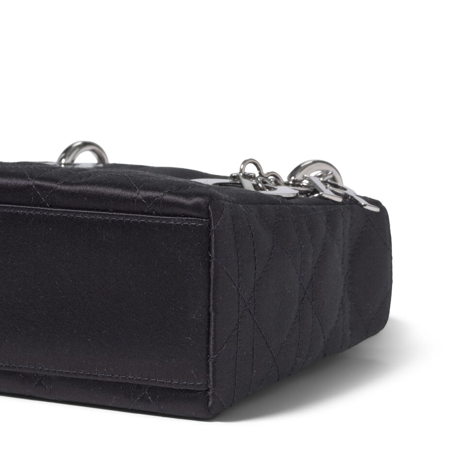 CHRISTIAN DIOR: BLACK CANNAGE SATIN MINI LADY DIOR 2003 | John Galliano - 3