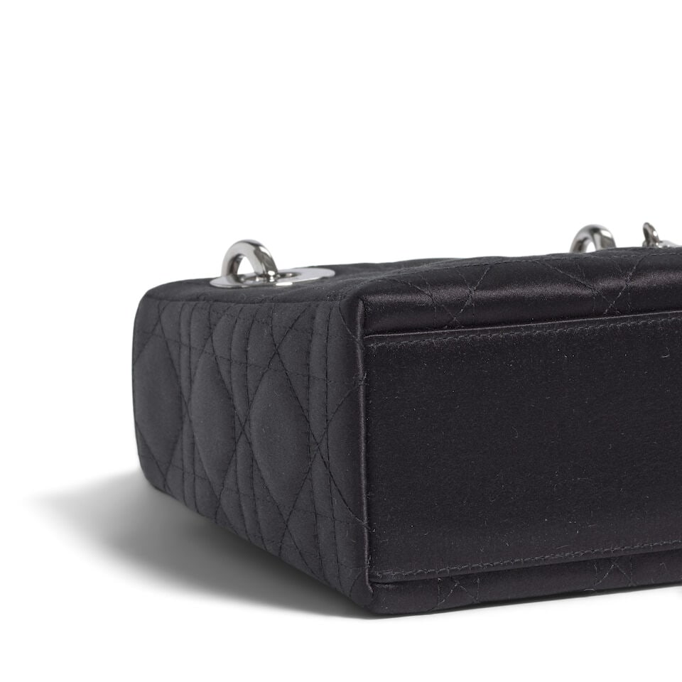 CHRISTIAN DIOR: BLACK CANNAGE SATIN MINI LADY DIOR 2003 | John Galliano - 4