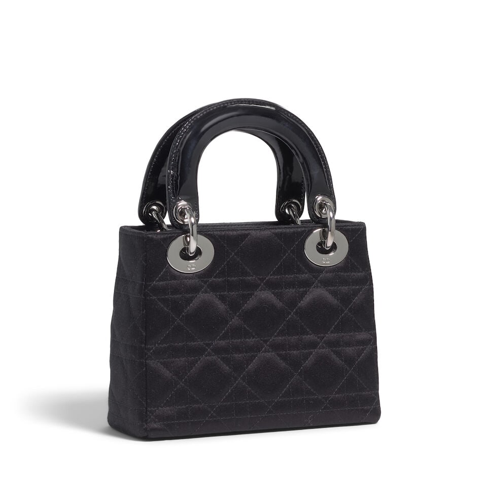 CHRISTIAN DIOR: BLACK CANNAGE SATIN MINI LADY DIOR 2003 | John Galliano - 5