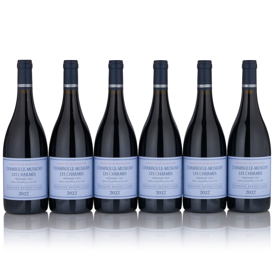 Bruno Clair, Chambolle Musigny Les Charmes, 2022 (6 bottles, 750ml): Bruno Clair, Chambolle Musigny Les Charmes, 2022 (6 bottles, 750ml) Region: Cote de Nuits Packaging: original carton Footnotes: Burgundy This lot is subject to the following lot symbols: • ̶