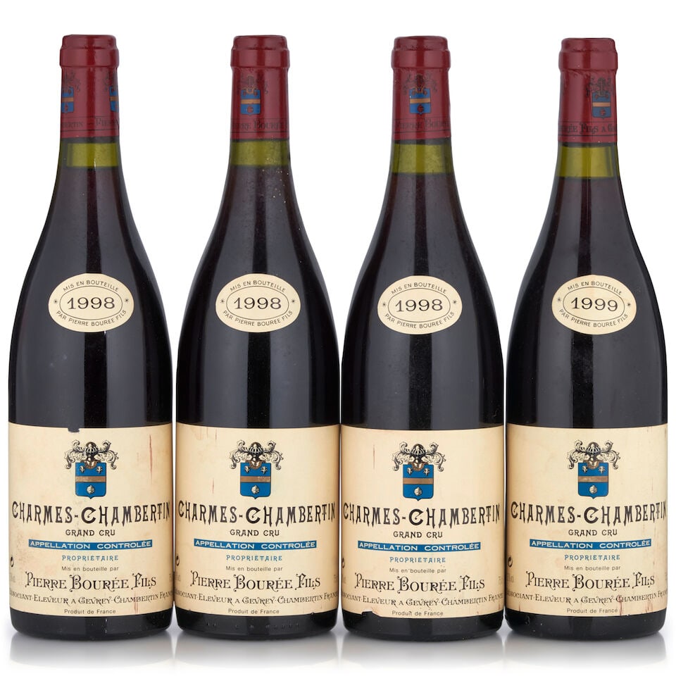 Pierre Bouree Charmes Chambertin, 1999 (1 bottle, 750ml) Pierre Bouree Charmes Chambertin, 1998 ...: Pierre Bouree Charmes Chambertin, 1999 (1 bottle, 750ml) Region: Cote de Nuits Fill Level: 1.5cm Label: lightly bin marked Pierre Bouree Charmes Chambertin, 1998 (3 bottles, 750ml) Region: Cote de Nui
