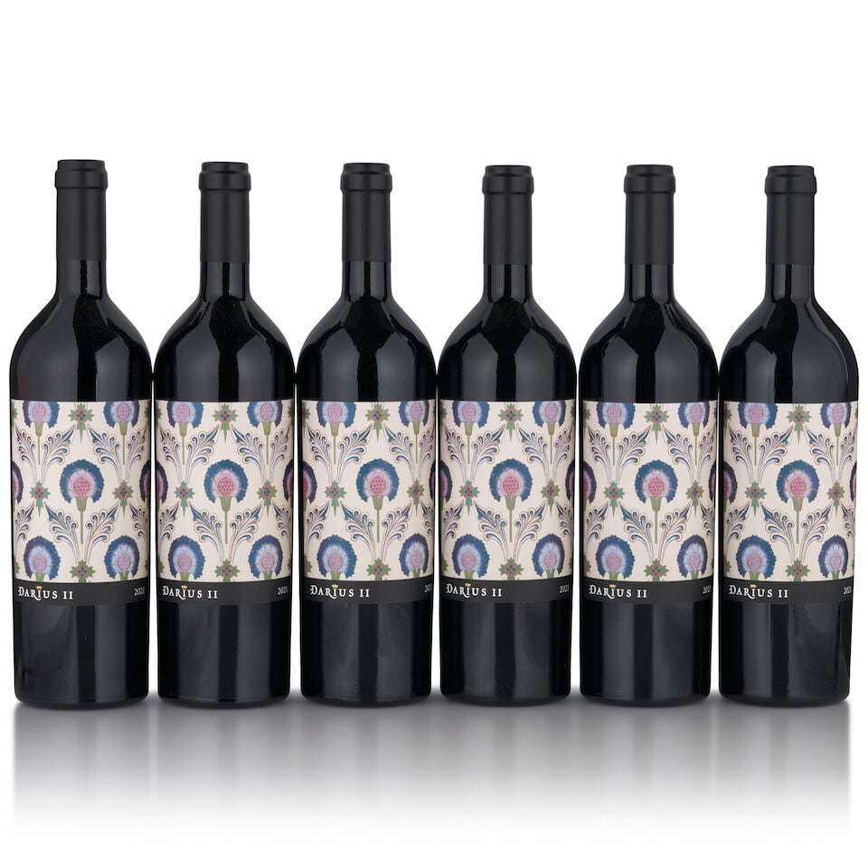 Darioush Darius II, 2021 (6 bottles, 750ml): Darioush Darius II, 2021 (6 bottles, 750ml) Region: Napa Valley Packaging: original case Footnotes: California This lot is subject to the following lot symbols: • • Zero rated for tax, no