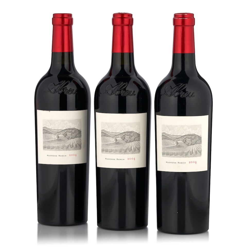 Abreu Madrona Ranch, 2004 (3 bottles, 750ml): Abreu Madrona Ranch, 2004 (3 bottles, 750ml) Region: Napa Valley Fill Level: bottom neck Capsule: one lightly scuffed Label: one lightly bin soiled Packaging: original case Footnotes: California This