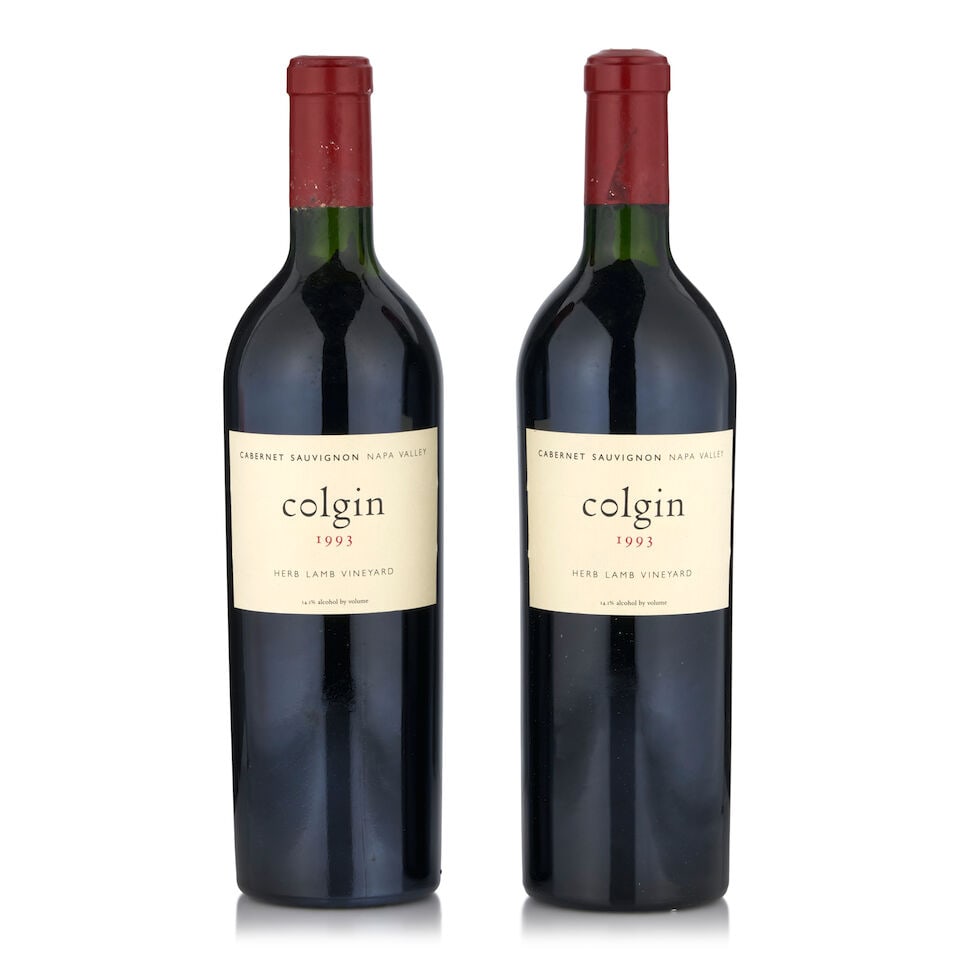 Colgin Cabernet Sauvignon Herb Lamb, 1993 (2 bottles, 750ml): Colgin Cabernet Sauvignon Herb Lamb, 1993 (2 bottles, 750ml) Region: Napa Valley Fill Level: one very top shoulder, one top shoulder Capsule: bin soiled, one bin marked Footnotes: California This lot