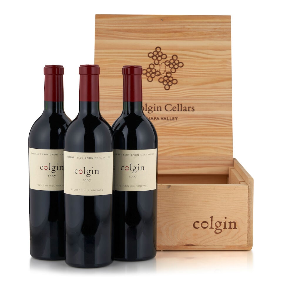 Colgin Cabernet Sauvignon Tychson Hill, 2007 (3 bottles, 750ml): Colgin Cabernet Sauvignon Tychson Hill, 2007 (3 bottles, 750ml) Region: Napa Valley Fill Level: into neck Packaging: original wooden case Footnotes: California This lot is subject to the following lot