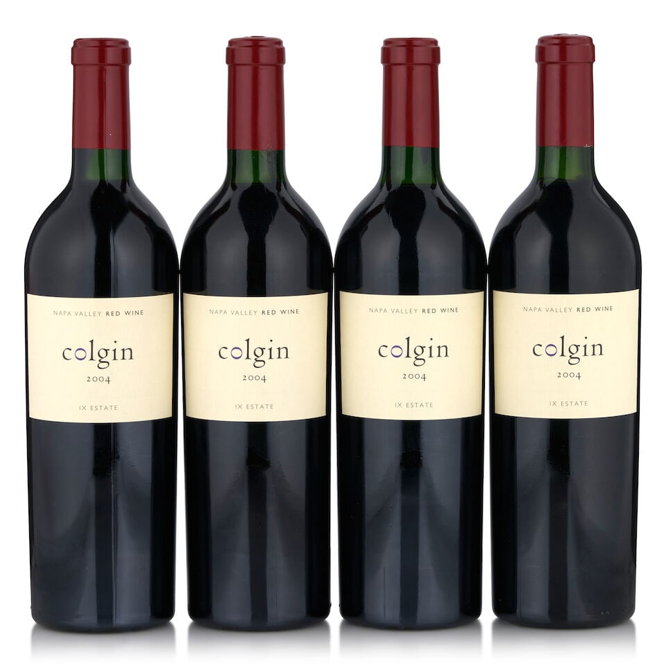 Colgin IX Estate, 2004 (4 bottles, 750ml): Colgin IX Estate, 2004 (4 bottles, 750ml) Region: Napa Valley Fill Level: bottom neck Miscellaneous: two with signs of old seepage Footnotes: California This lot is subject to the following lot symbol