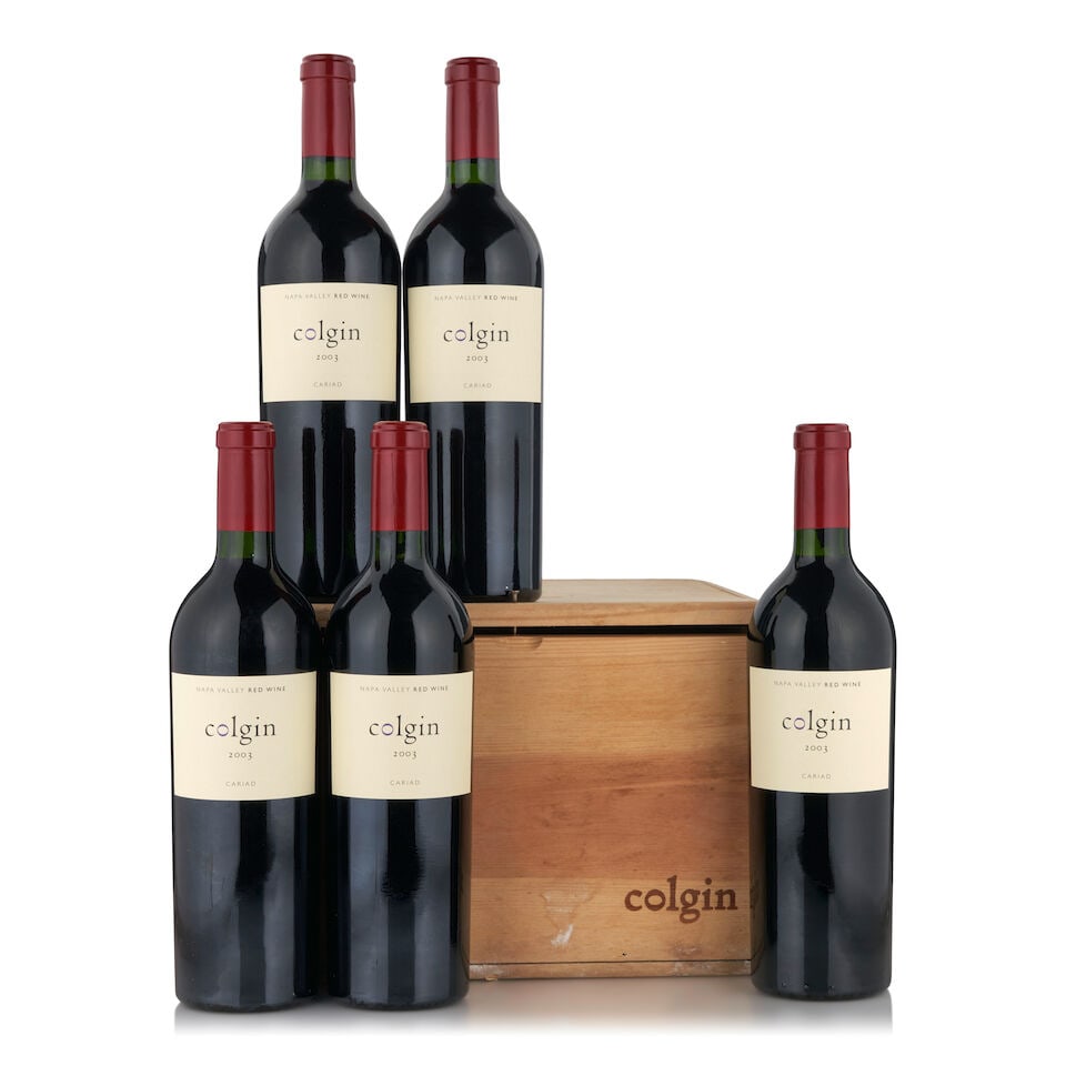 Colgin Cariad, 2003 (5 bottles, 750ml): Colgin Cariad, 2003 (5 bottles, 750ml) Region: Napa Valley Fill Level: bottom neck Packaging: original wooden case Miscellaneous: one with signs of old seepage Footnotes: California This lot is