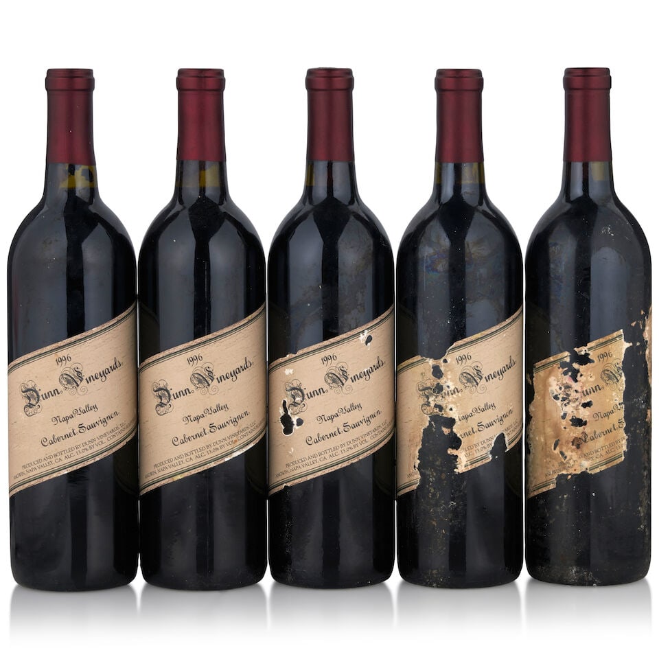 Dunn Napa Valley, 1996 (5 bottles, 750ml): Dunn Napa Valley, 1996 (5 bottles, 750ml) Region: Napa Valley Fill Level: bottom neck or better Label: two with heavy losses, one nicked with slight losses, one lightly