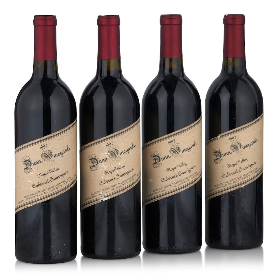 Dunn Napa Valley, 1992 (4 bottles, 750ml): Dunn Napa Valley, 1992 (4 bottles, 750ml) Region: Napa Valley Fill Level: bottom neck Capsule: lightly worn Label: lightly scuffed, one nicked Footnotes: California This lot is subject to the followin