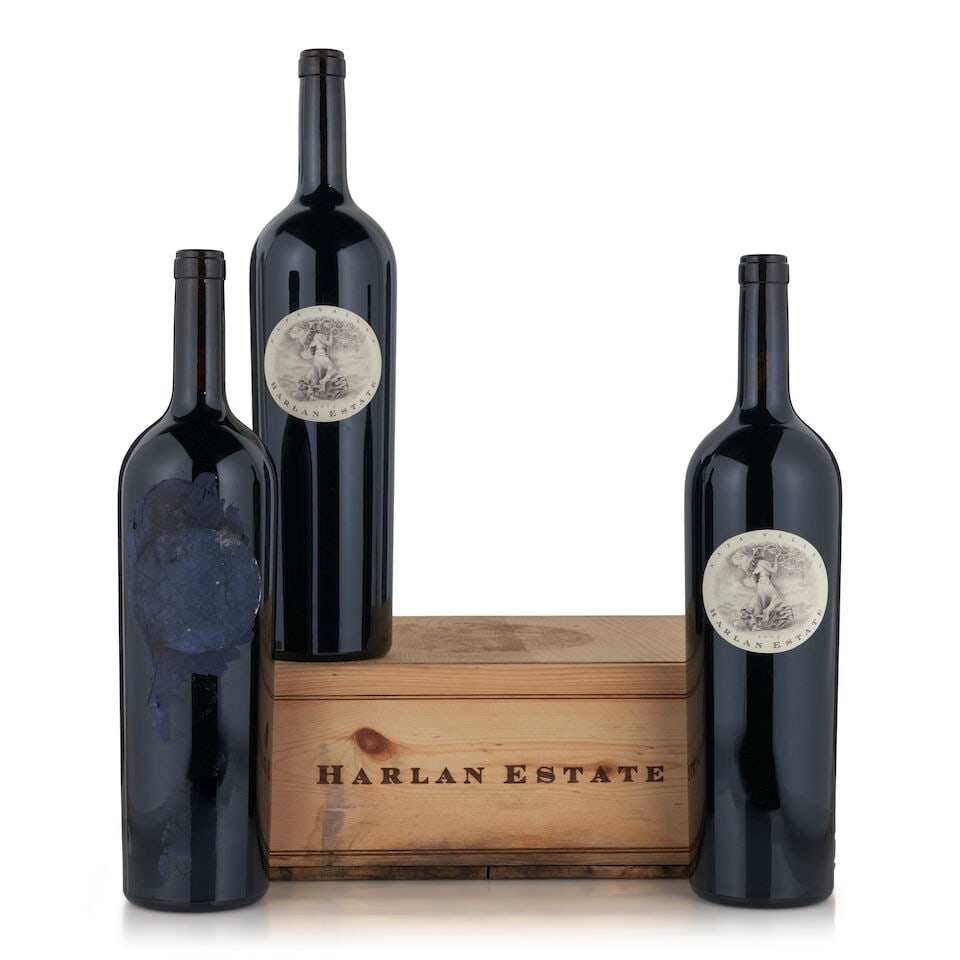 Harlan Estate, 2004 (3 bottles, 1.5L): Harlan Estate, 2004 (3 bottles, 1.5L) Region: Napa Valley Fill Level: two into neck, one bottom neck Label: one with tissue adhered to label Packaging: original wooden case Footnotes: California This