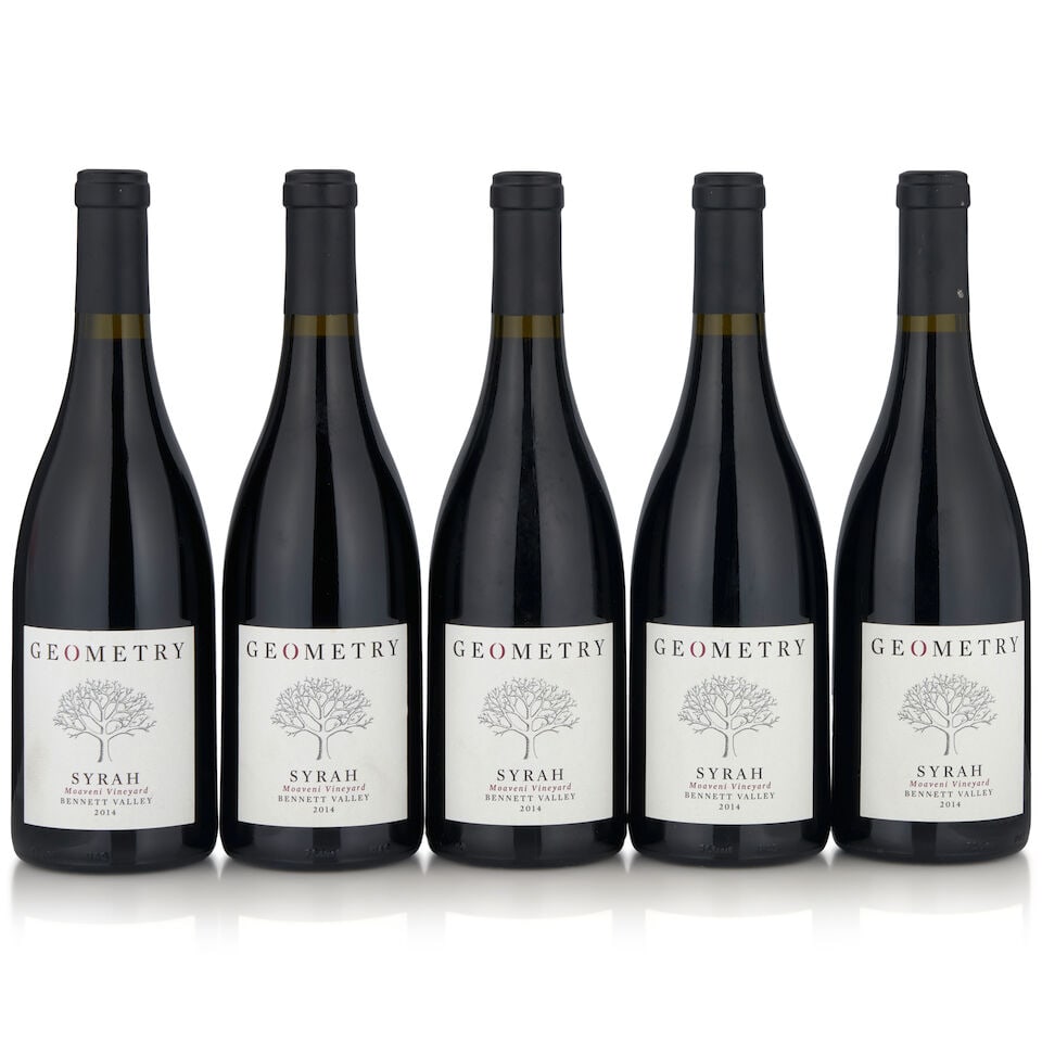 Geometry Wines Syrah Moaveni Vineyard, 2014 (5 bottles, 750ml): Geometry Wines Syrah Moaveni Vineyard, 2014 (5 bottles, 750ml) Region: Sonoma Footnotes: California This lot is subject to the following lot symbols: • • Zero rated for tax, no tax will be