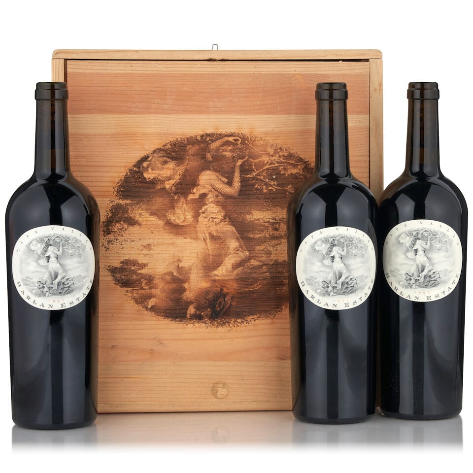 Harlan Estate, 1995 (3 bottles, 750ml): Harlan Estate, 1995 (3 bottles, 750ml) Region: Napa Valley Fill Level: bottom neck Packaging: original wooden case Footnotes: California This lot is subject to the following lot symbols: • ̶