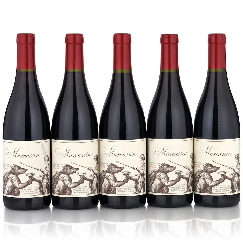 Marcassin Pinot Noir Marcassin Vineyard, 2010 (5 bottles, 750ml): Marcassin Pinot Noir Marcassin Vineyard, 2010 (5 bottles, 750ml) Region: Sonoma Footnotes: California This lot is subject to the following lot symbols: • • Zero rated for tax, no tax will