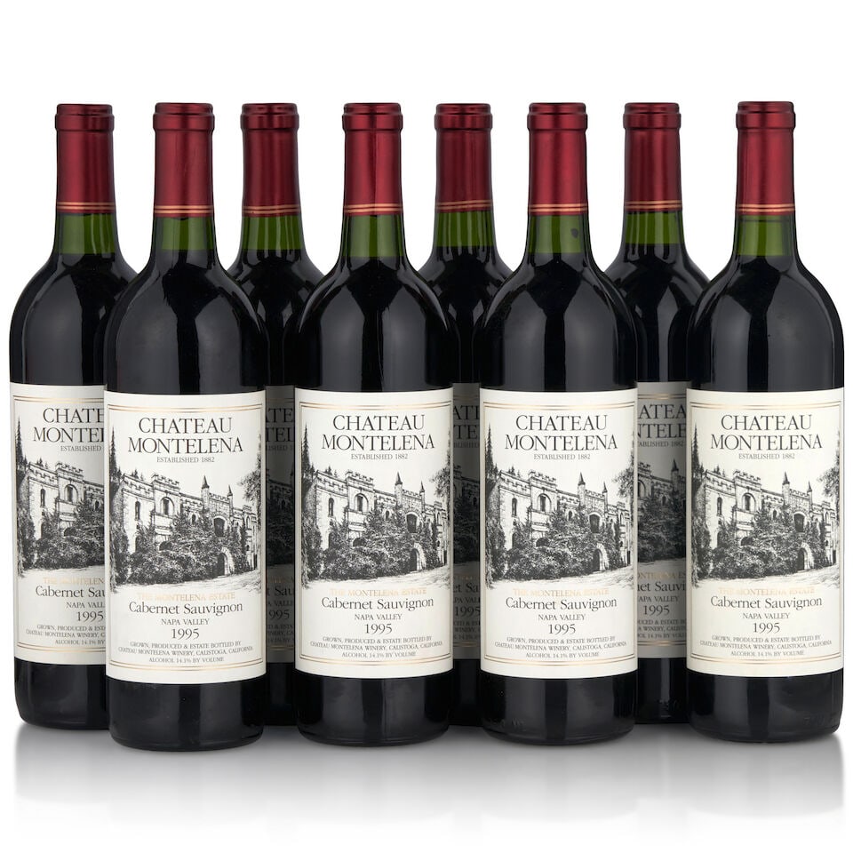 Chateau Montelena Cabernet Sauvignon The Montelena Estate, 1995 (8 bottles, 750ml): Chateau Montelena Cabernet Sauvignon The Montelena Estate, 1995 (8 bottles, 750ml) Region: Napa Valley Fill Level: bottom neck or better Capsule: one lightly worn Footnotes: California This lot is