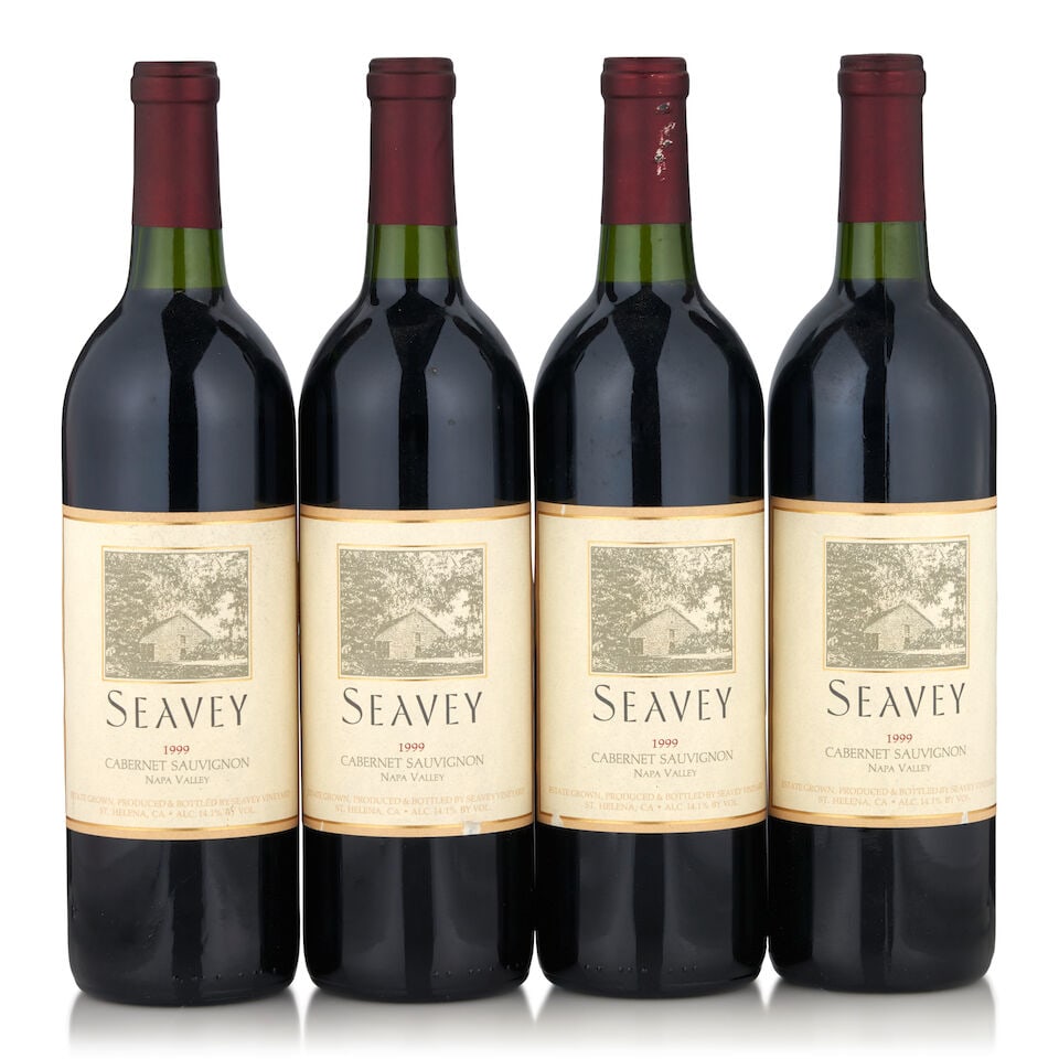 Seavey Vineyard Cabernet Sauvignon, 1999 (4 bottles, 750ml): Seavey Vineyard Cabernet Sauvignon, 1999 (4 bottles, 750ml) Region: Napa Valley Fill Level: bottom neck or better Capsule: one nicked Label: three lightly scuffed Footnotes: California This lot is