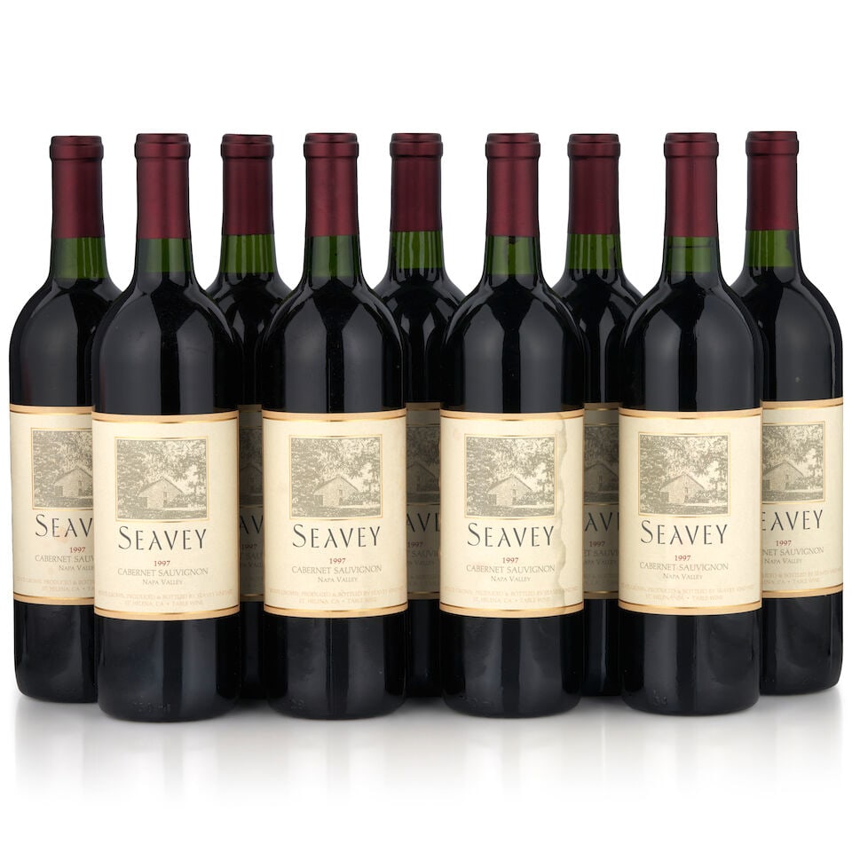 Seavey Vineyard Cabernet Sauvignon, 1997 (9 bottles, 750ml): Seavey Vineyard Cabernet Sauvignon, 1997 (9 bottles, 750ml) Region: Napa Valley Fill Level: bottom neck or better Label: one torn Footnotes: California This lot is subject to the following lot