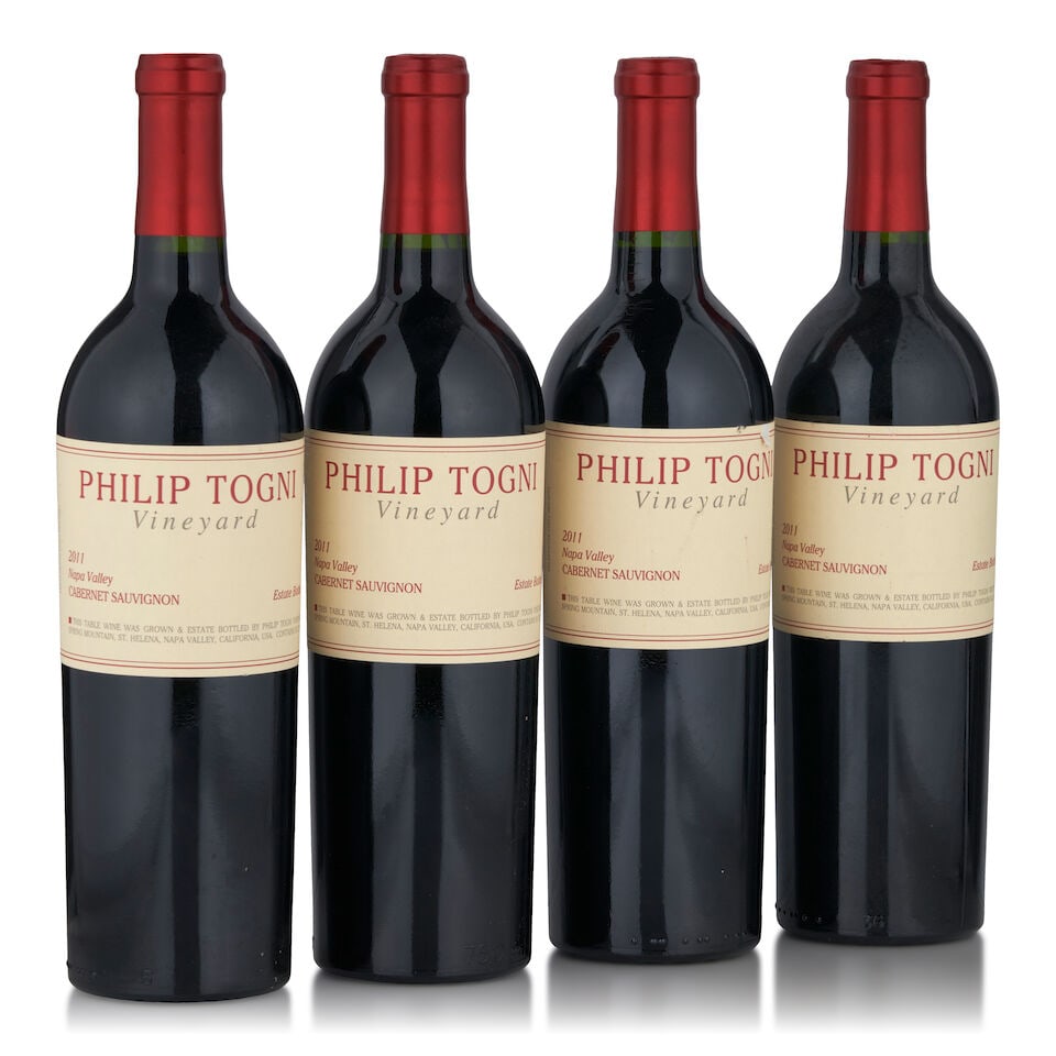 Philip Togni Cabernet Sauvignon, 2011 (4 bottles, 750ml): Philip Togni Cabernet Sauvignon, 2011 (4 bottles, 750ml) Region: Napa Valley Label: one ightly scuffed Footnotes: California This lot is subject to the following lot symbols: • • Zero rate