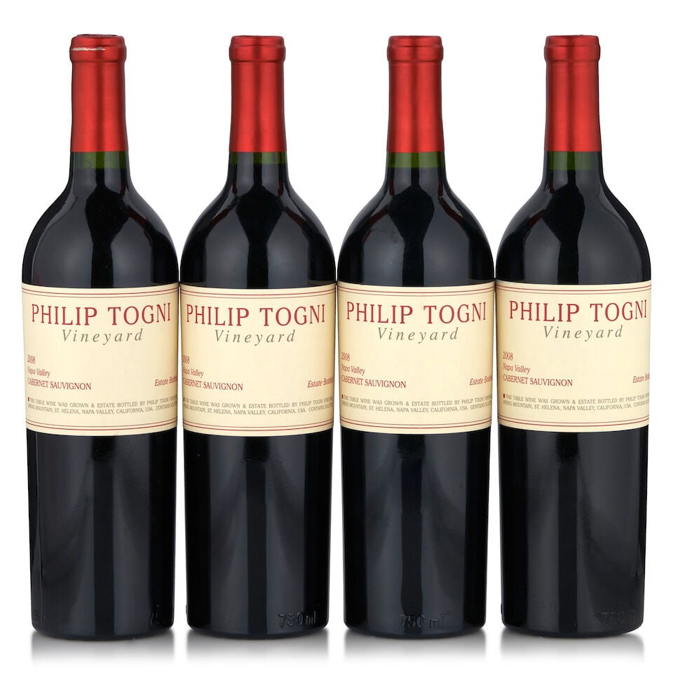 Philip Togni Cabernet Sauvignon, 2008 (4 bottles, 750ml): Philip Togni Cabernet Sauvignon, 2008 (4 bottles, 750ml) Region: Napa Valley Footnotes: California This lot is subject to the following lot symbols: • • Zero rated for tax, no tax will be