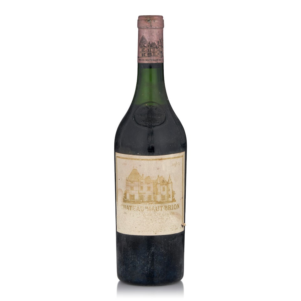 Chateau Haut Brion, 1963 (1 bottle, 750ml): Chateau Haut Brion, 1963 (1 bottle, 750ml) Region: Pessac Leognan Fill Level: 4cm Capsule: nicked, bin soiled, worn Cork: depressed Label: heavily bin soiled, oxidized, corroded Footnotes: Bordeaux,