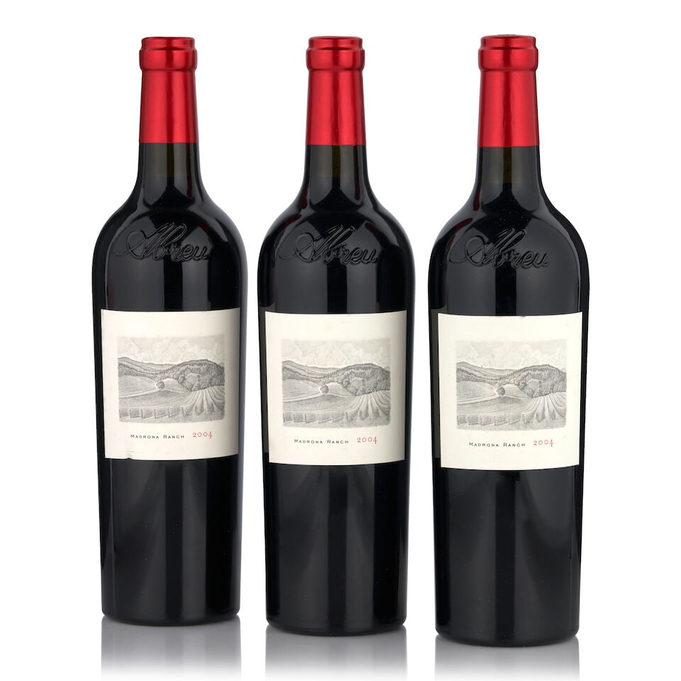 Abreu Madrona Ranch, 2004 (3 bottles, 750ml): Abreu Madrona Ranch, 2004 (3 bottles, 750ml) Region: Napa Valley Fill Level: bottom neck Label: two lightly nicked Packaging: original case Footnotes: California This lot is subject to the following l