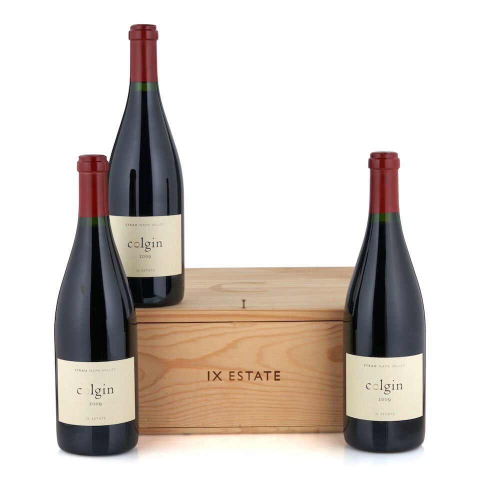 Colgin IX Estate Syrah, 2009 (3 bottles, 750ml): Colgin IX Estate Syrah, 2009 (3 bottles, 750ml) Region: Napa Valley Packaging: original wooden case Footnotes: California This lot is subject to the following lot symbols: • • Zero rated f
