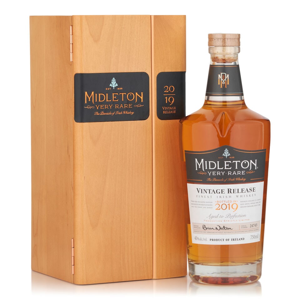 Midleton Very Rare, 2019 (1 750ml): Midleton Very Rare, 2019 (1 750ml) Region: Ireland Packaging: original wooden case inside original carton Alcohol content: 40% Notes: xx, serial no. 24743 Lot to be sold without reserve. This lot is s