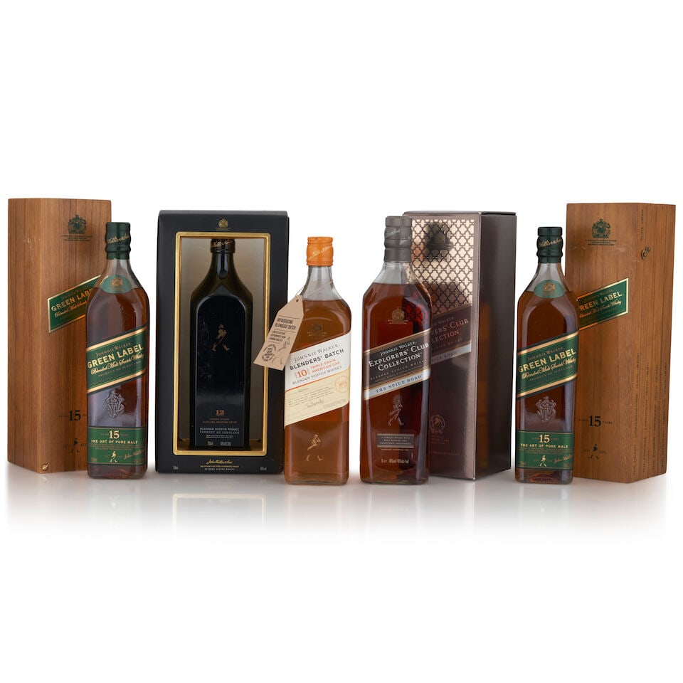 Johnnie Walker Green (2 750ml) Johnnie Walker Blender's Batch 10 Years Old (1 750ml) Johnnie W...: Johnnie Walker Green (2 750ml) Region: Scotland Packaging: original wooden cases Johnnie Walker Blender's Batch 10 Years Old (1 750ml) Johnnie Walker Explorer's Club Collection The Spice Road (1 1L) R