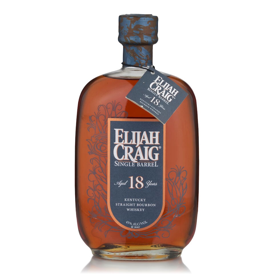 Elijah Craig 18 Years Old, 2016 (1 bottle, 750ml): Elijah Craig 18 Years Old, 2016 (1 bottle, 750ml) Region: Kentucky Alcohol content: 45% Notes: official bottling, bottled 12/5/2016, barrel no. 4315 Footnotes: United States, Bourbon Lot to be sold wi