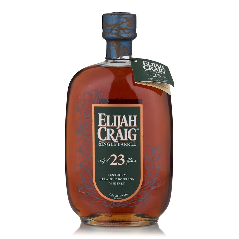 Elijah Craig 23 Years Old, 2017 (1 bottle, 750ml): Elijah Craig 23 Years Old, 2017 (1 bottle, 750ml) Region: Kentucky Alcohol content: 45% Notes: official bottling, bottled 9/6/2017, barrel no. 67 Footnotes: United States, Bourbon Lot to be sold witho