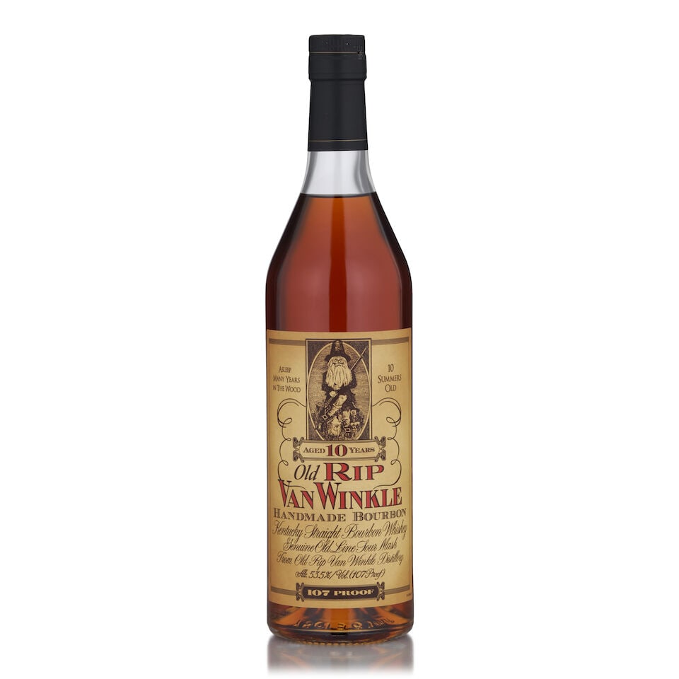 Old Rip Van Winkle 10 Years Old (1 bottle, 750ml): Old Rip Van Winkle 10 Years Old (1 bottle, 750ml) Region: Kentucky Alcohol content: 53.5% Notes: official bottling, laser code L20255011751D Footnotes: United States, Bourbon This lot is subject to