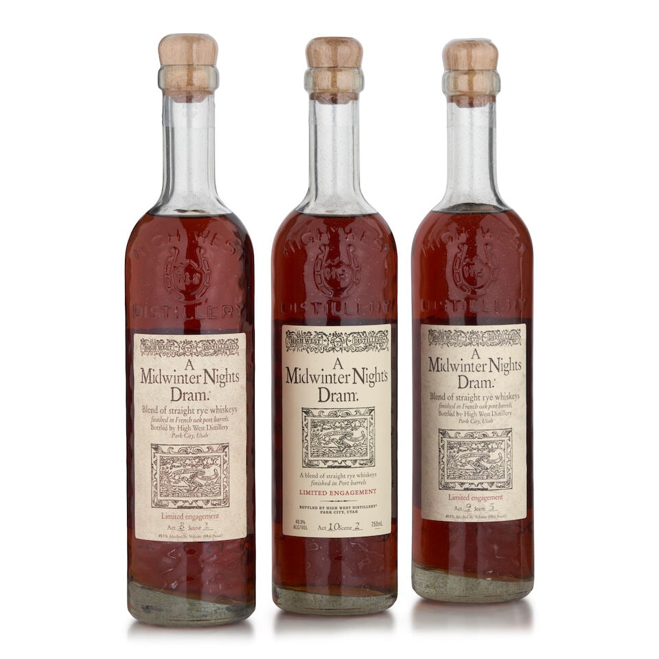 High West A Midwinter Nights Dram Act 10 Scene 2 (1 bottle, 750ml) High West A Midwinter Nights...: High West A Midwinter Nights Dram Act 10 Scene 2 (1 bottle, 750ml) Region: Utah Alcohol content: 49.3% Notes: official bottling High West A Midwinter Nights Dram Act 9 Scene 5 (1 bottle, 750ml) Region