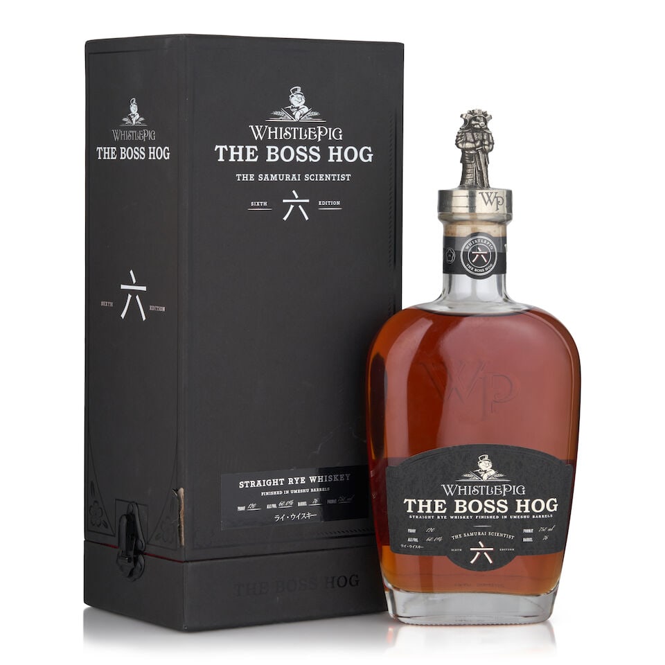 WhistlePig The Boss Hog VI 'The Samurai Scientist' (1 bottle, 750ml): WhistlePig The Boss Hog VI 'The Samurai Scientist' (1 bottle, 750ml) Region: Vermont Packaging: original case Alcohol content: 60% Notes: official bottling, barrel no. 70 Footnotes: United States, Rye