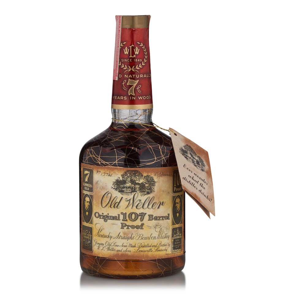 Old Weller Original 107 7 Years Old (1 bottle, 4/5qt): Old Weller Original 107 7 Years Old (1 bottle, 4/5qt) Region: Kentucky Alcohol content: 53.5% Notes: official bottling, bottle no. 17761 Footnotes: United States, Bourbon Lot to be sold without reserv