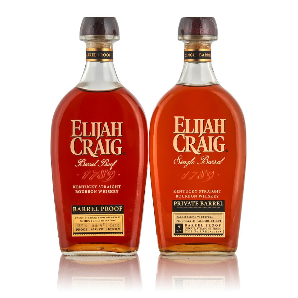Elijah Craig Barrel Proof Batch C920 (1 bottle, 750ml) Elijah Craig Private Barrel 9 Years Old (...: Elijah Craig Barrel Proof Batch C920 (1 bottle, 750ml) Region: Kentucky Alcohol content: 66.4% Notes: official bottling Elijah Craig Private Barrel 9 Years Old (1 bottle, 750ml) Region: Kentucky Alcoh
