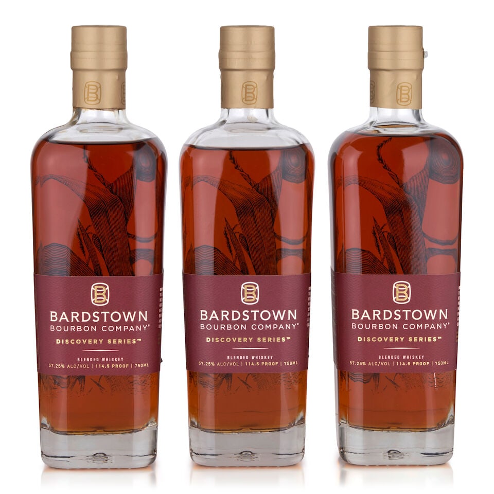 Bardstown Bourbon Co. Discovery Series No. 7 (3 bottles, 750ml): Bardstown Bourbon Co. Discovery Series No. 7 (3 bottles, 750ml) Region: Kentucky Miscellaneous: two with signs of old seepage Alcohol content: 57.25% Notes: official bottling Footnotes: United States,