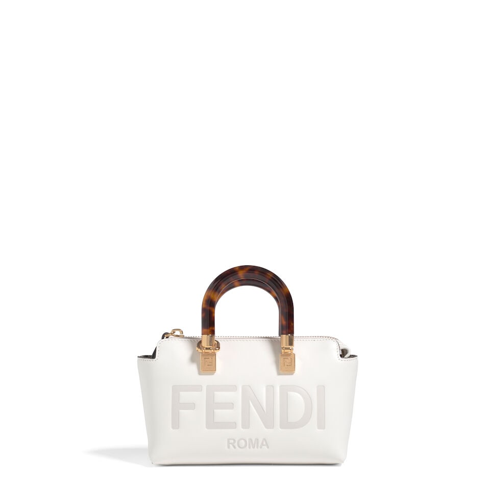 FENDI: WHITE LEATHER MINI BY THE WAY BAG 2023 (1 of 2)
