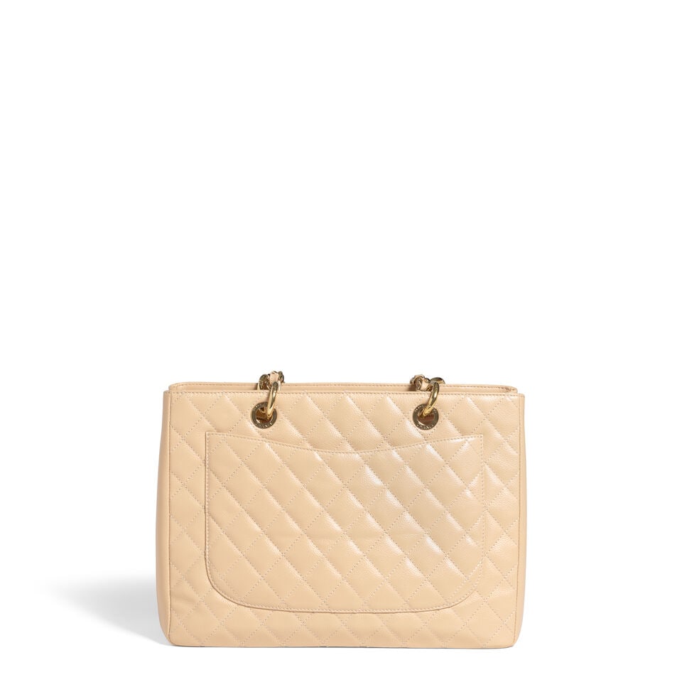 CHANEL: CREAM CAVIAR GRAND SHOPPING TOTE 2013-2014 - 2