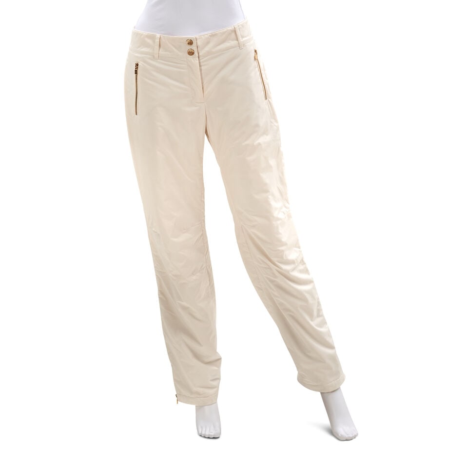 LORO PIANA: 'STORM SYSTEM' WHITE CASHMERE LINED TROUSERS (1 of 2)